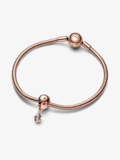 Zweifarbiger Weihnachtsmann-Charm im Heißluftballon – 14 Karat Roségold-Beschichtung Zweifarbiger Weihnachtsmann-Charm im Heißluftballon – 14 Karat Roségold-Beschichtung