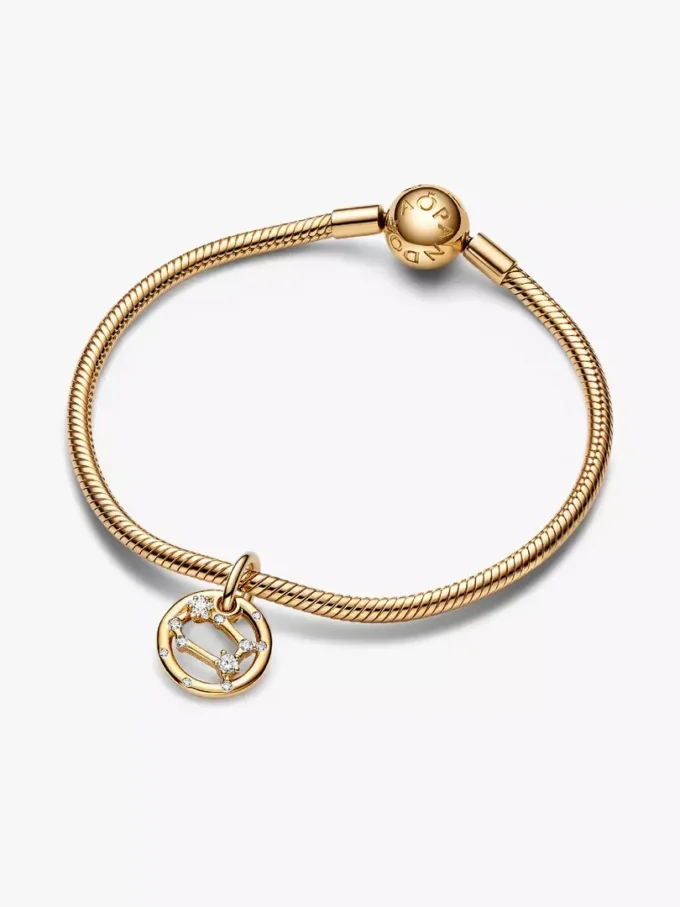 Zwillinge-Sternzeichen-Dangle Charm, 14 Karat vergoldet Zwillinge-Sternzeichen-Dangle Charm, 14 Karat vergoldet