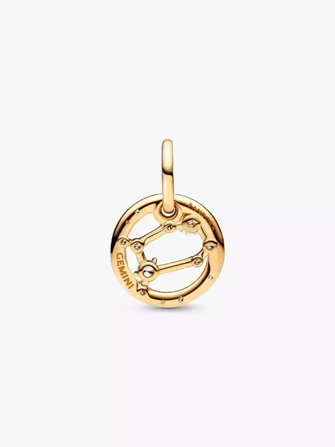 Zwillinge-Sternzeichen-Dangle Charm, 14 Karat vergoldet Zwillinge-Sternzeichen-Dangle Charm, 14 Karat vergoldet